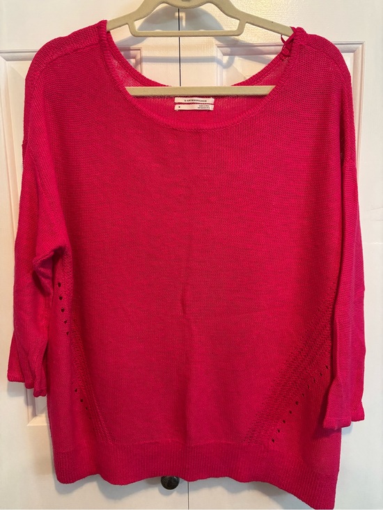 Anthropologie Sweaters - NWT Anthropologie Mayfield Knit Linen Blend Sweater in Hot Pink
